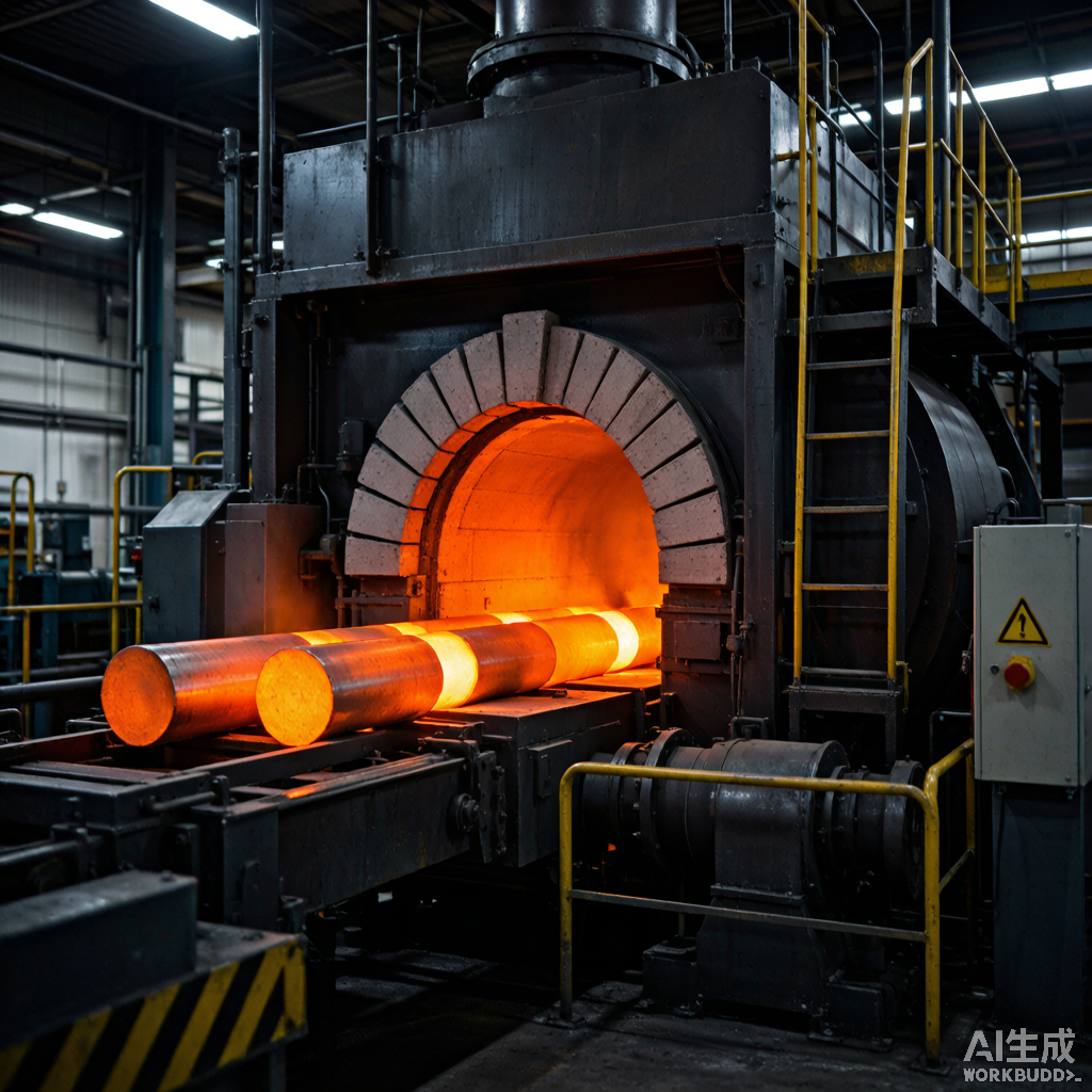Aluminium extrusion billet heating furnace with digital temperature control