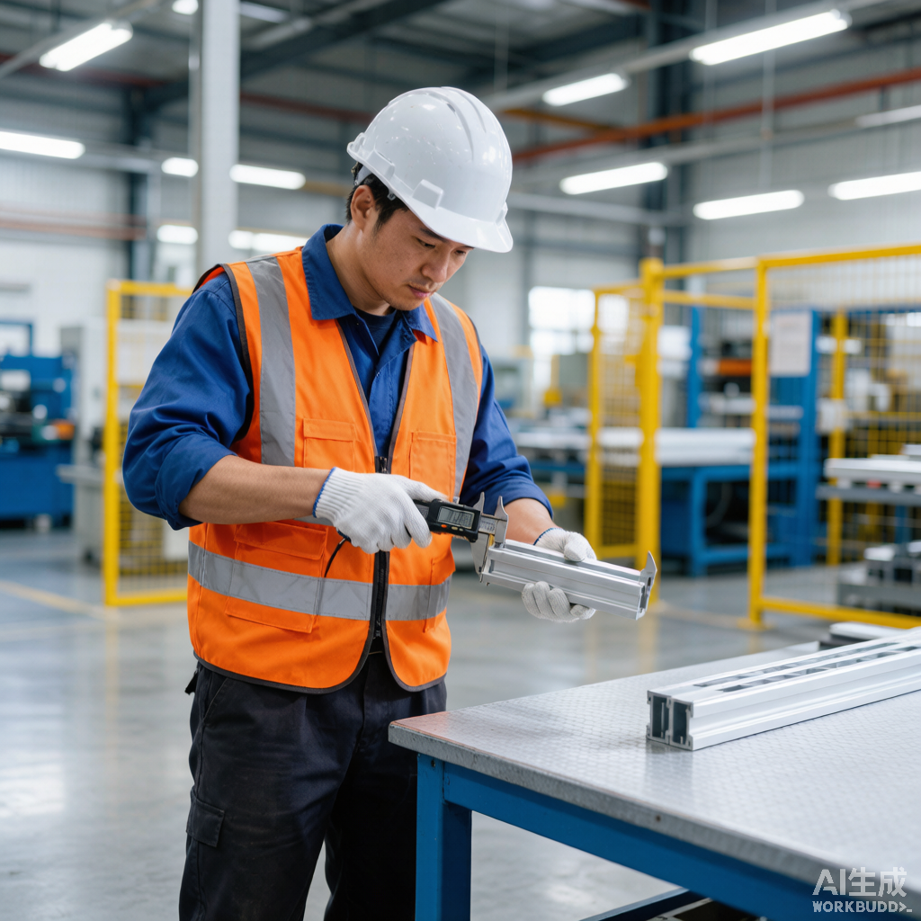 Quality verification of thermal break aluminium window profile dimensions and polyamide strip groove geometry